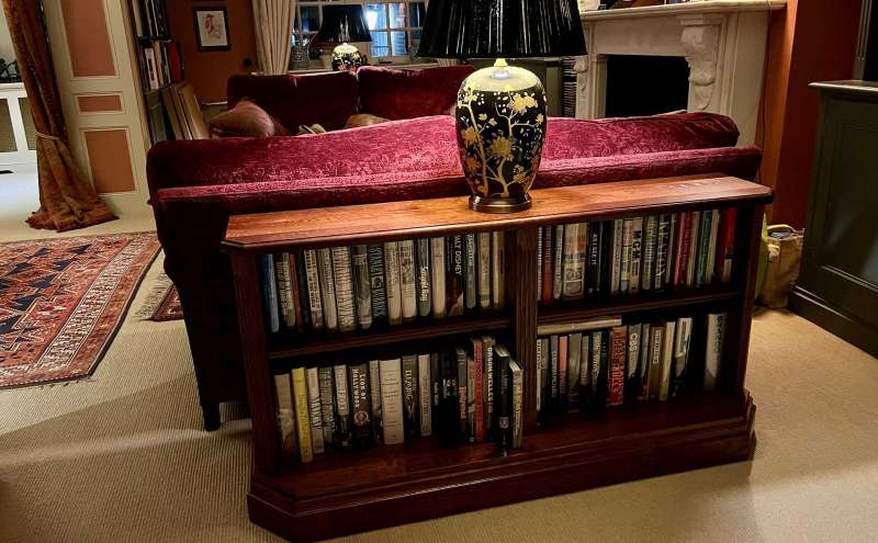 Stained oak book storage